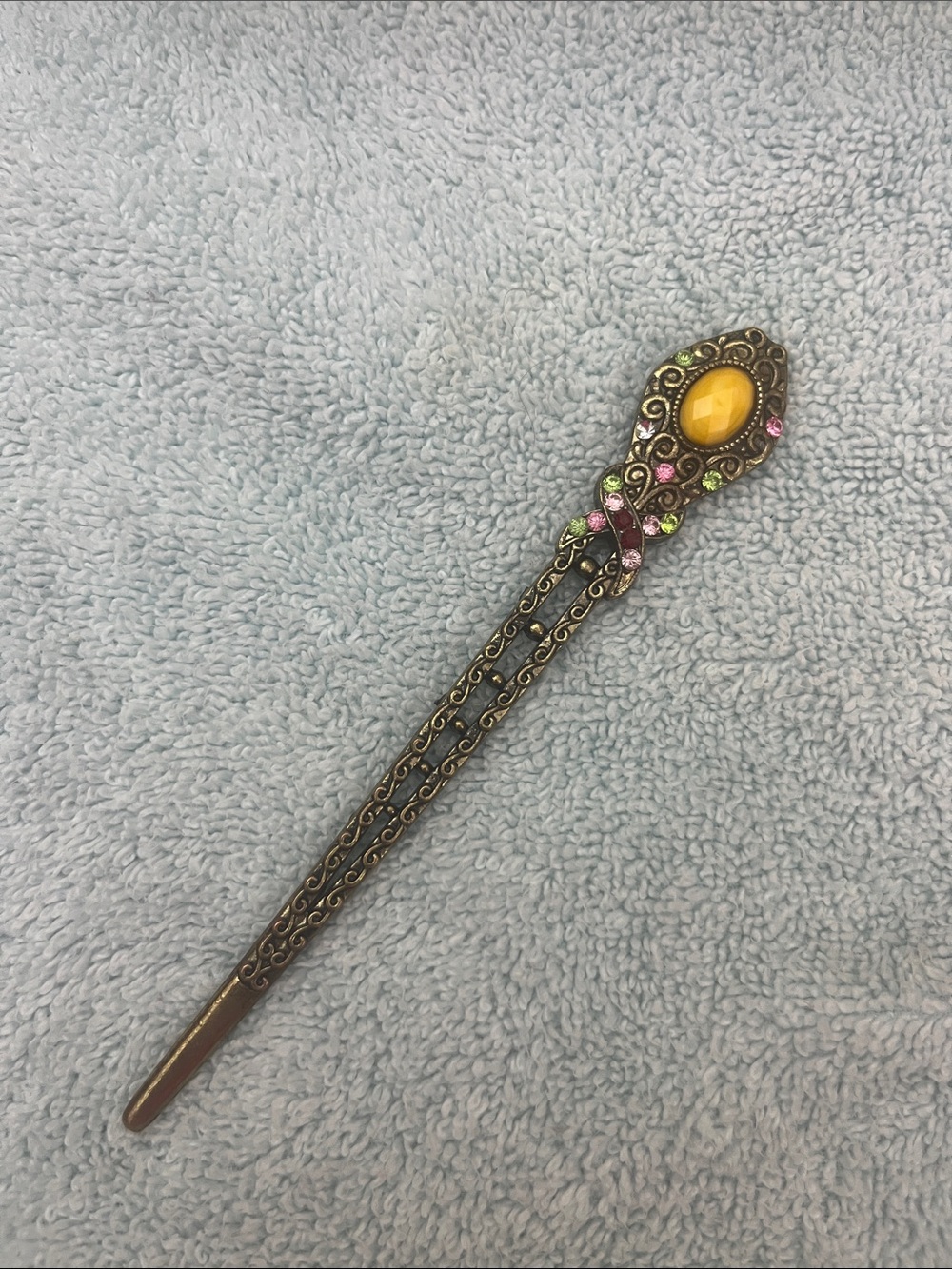 Double sided jeweled hair stick with jewel accents (not real) rhinestone 402
